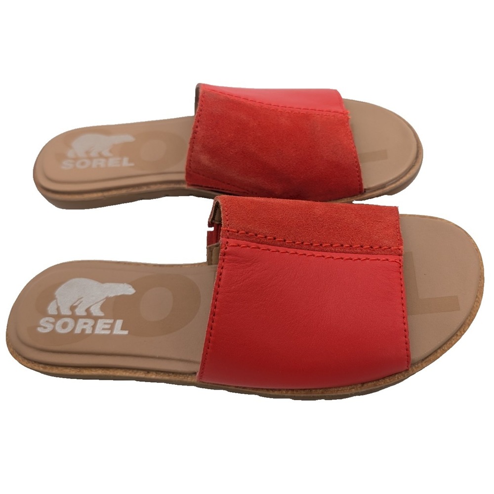 Sorel‎ Women's Ella II Block Slide Sandals Size 6 - Signal Red